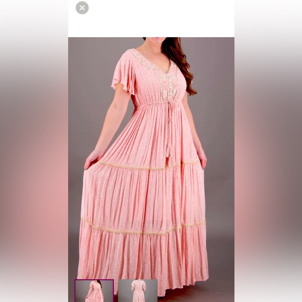 Elegant Pink Maxi Dress